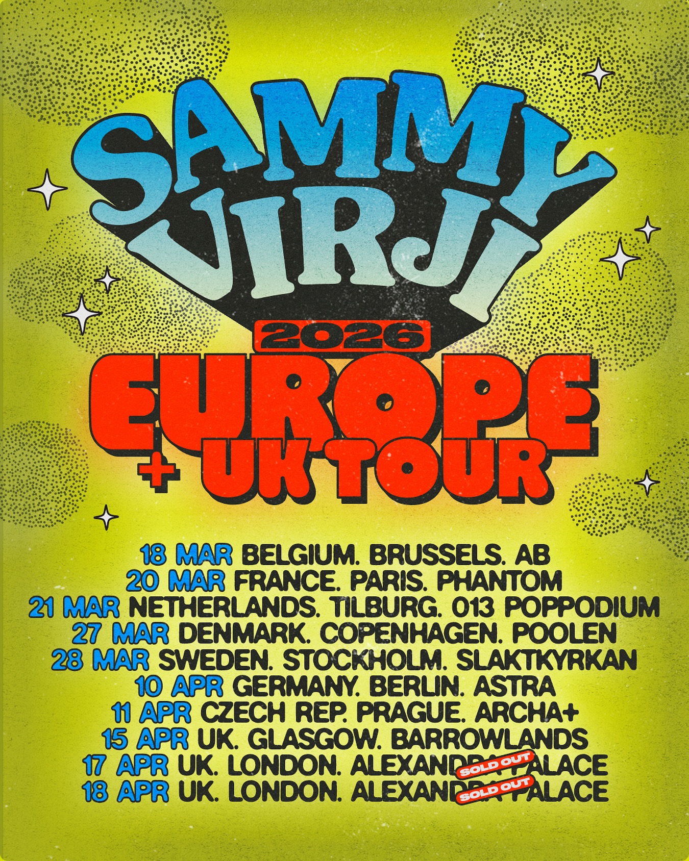 Sammy Virji Tour Poster 2025
